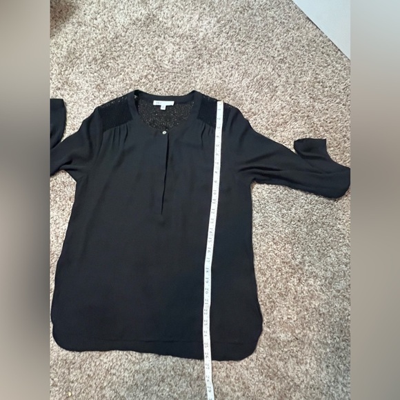 DR2 Black Long Sleeve Blouse Embroidered Accents SZ Small Business Wear - Picture 8 of 12